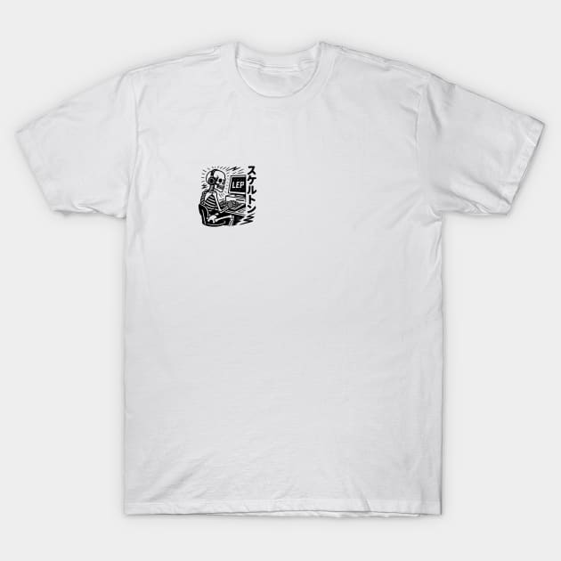 Skeleton with headphone (front side only) T-Shirt by LEP Merch